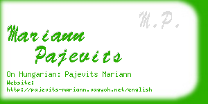 mariann pajevits business card